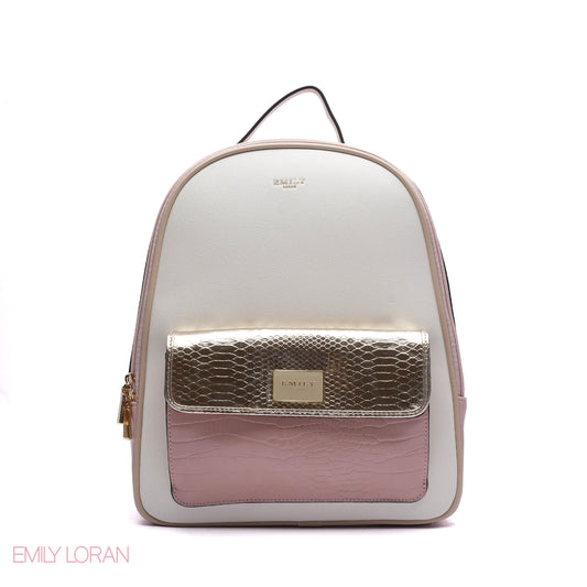 BACKPACK FLOWERS PATTERNS AND CROC FRONT POCKET LEATHER