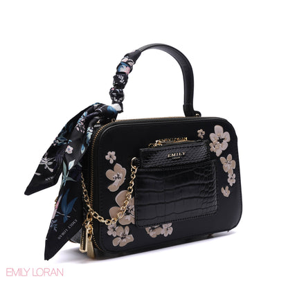 EMBROIDERED TOP-HANDLE BAG SET