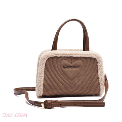 MINI-BAG FUR EDGES WITH FRONT HEART SIGHN - MINI
