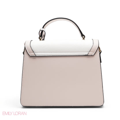 CHIC FLORAL FLAP SATCHEL WITH BUTTERFLY CHARM BAG