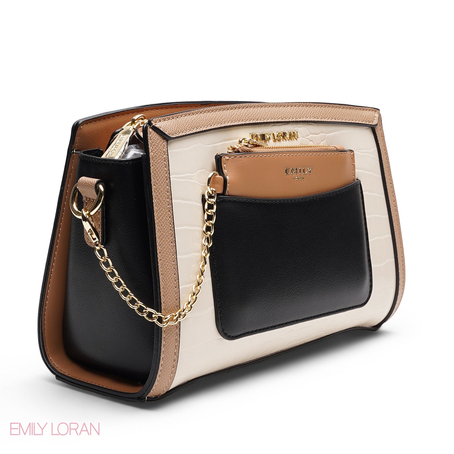 CHIC TRI-TONE CROSSBODY WITH POUCH BAG