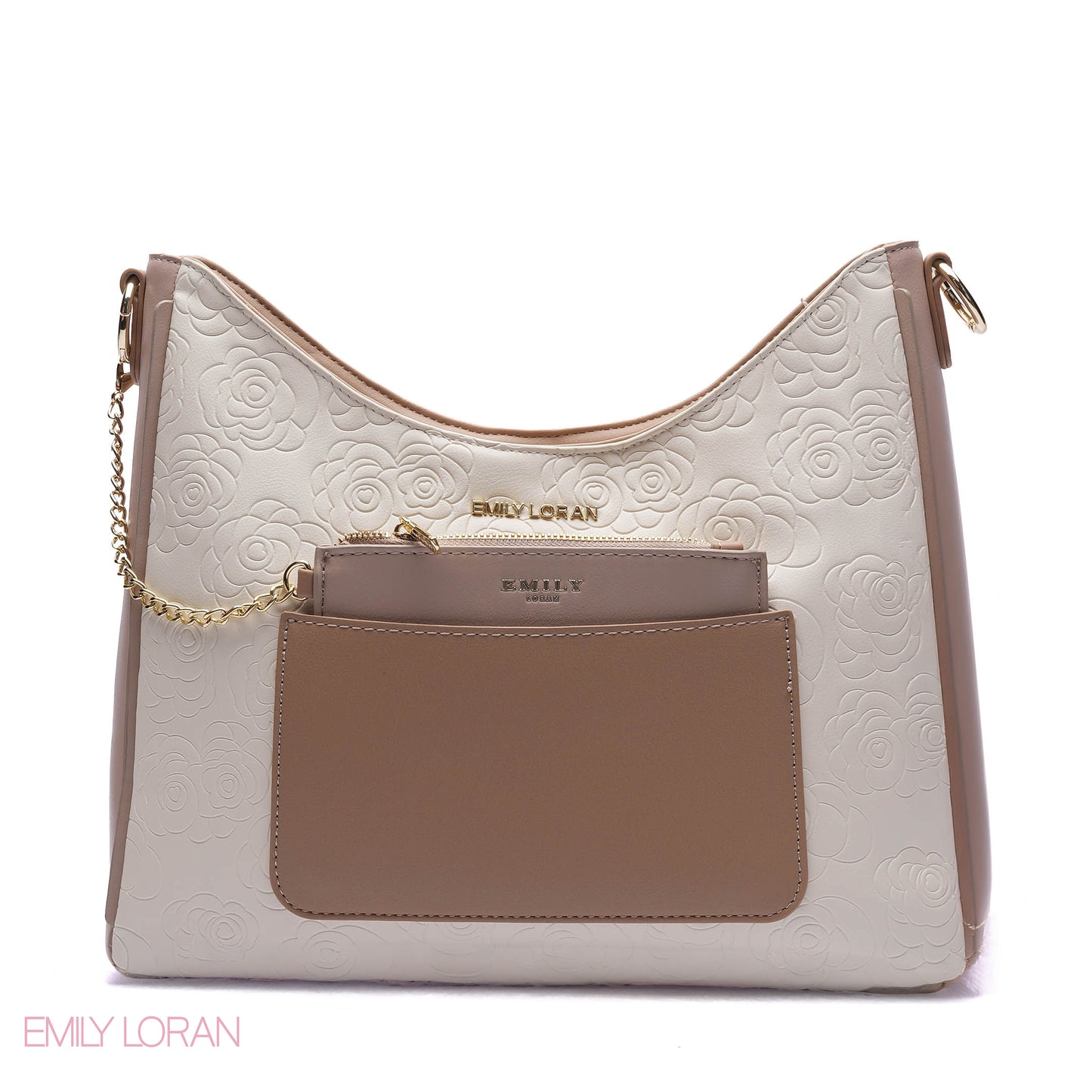 EMBOSSED ROSE SHOULDER BAG SET