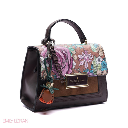 HANDBAG FLOWER PRINT WITH FLOWER CHAIN - SMALL