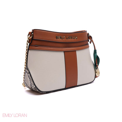 ELEGANT MULTI-TONE PANELLED CROSSBODY BAG