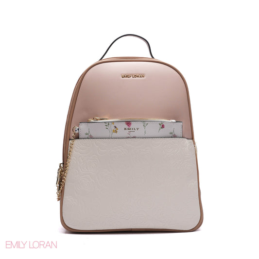 BACK BAG WITH FRONT FLOWER BOUCH MIX COLOR