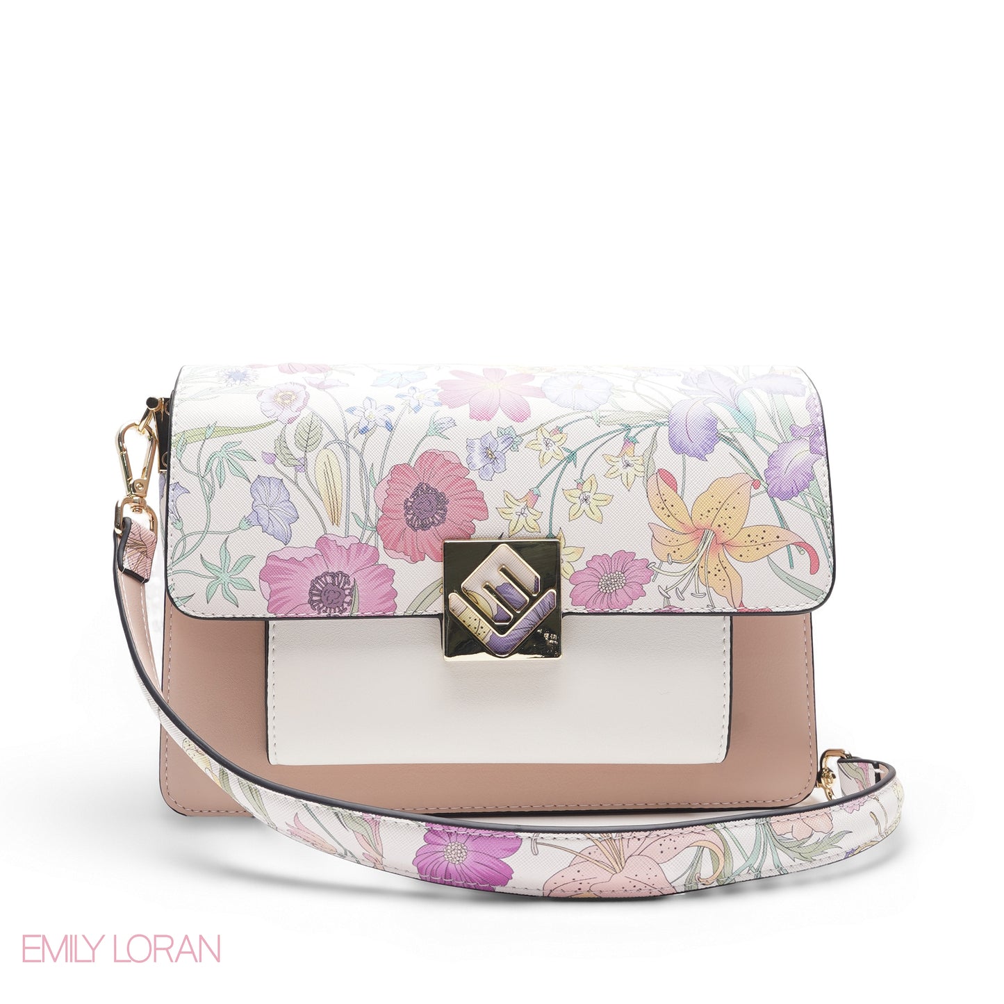 FLORAL MULTI COLOR BAG WITH HAND STRAP - MED