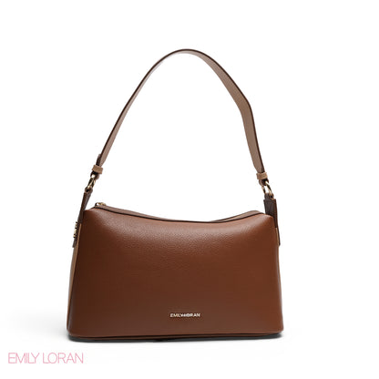 CHIC CURVED SHOULDER BAG WITH BRANDED STRAP BAG