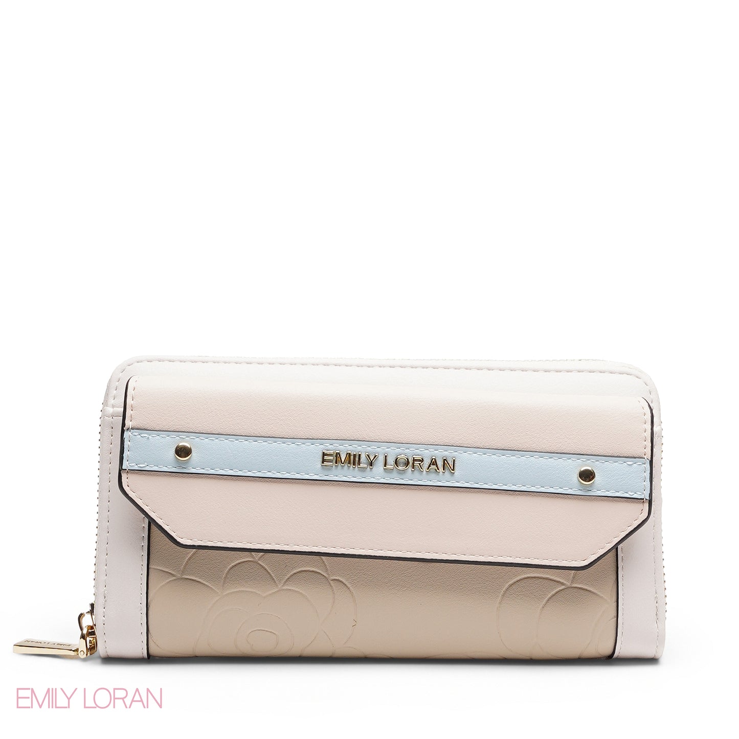 FLORAL PRINT DOUBLE COMPARTMENT ZIP-AROUND WALLET