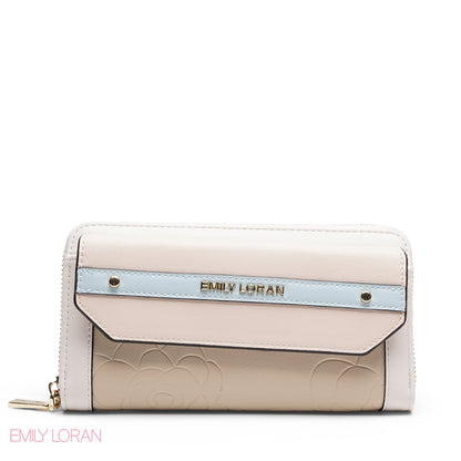 FLORAL PRINT DOUBLE COMPARTMENT ZIP-AROUND WALLET