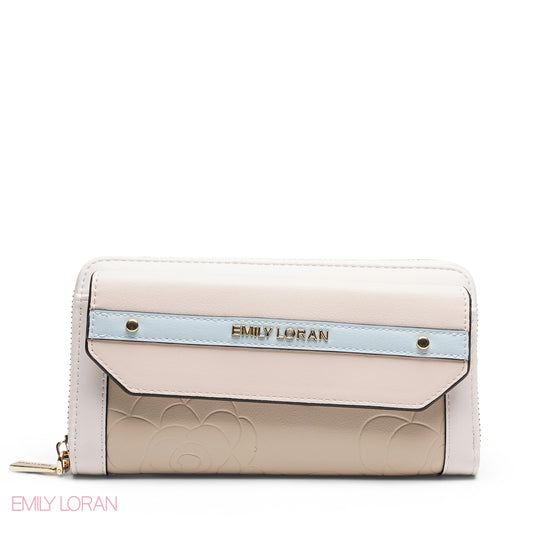 FLORAL PRINT DOUBLE COMPARTMENT ZIP-AROUND WALLET