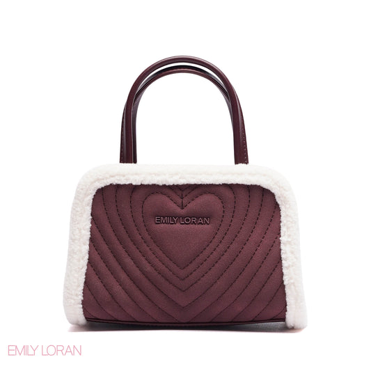 MINI-BAG FUR EDGES WITH FRONT HEART SIGHN - MINI