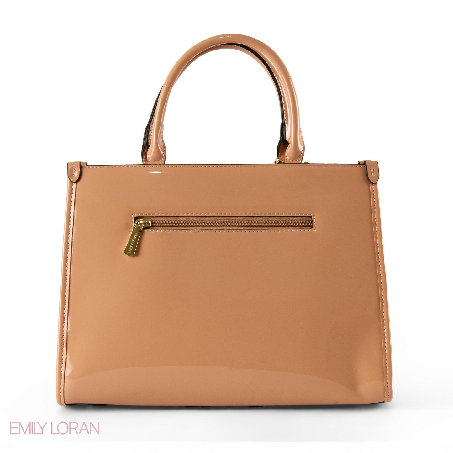 CLASSIC GLOSSY LEATHER PATTERNED HANDBAG - LARGE