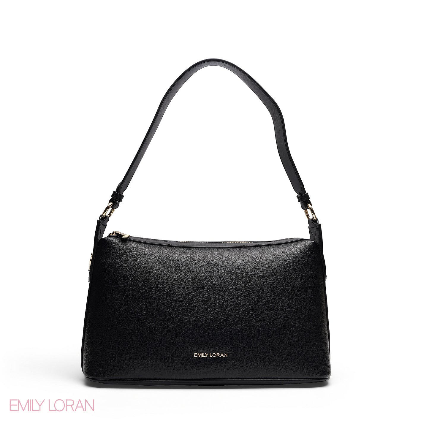 CHIC CURVED SHOULDER BAG WITH BRANDED STRAP BAG