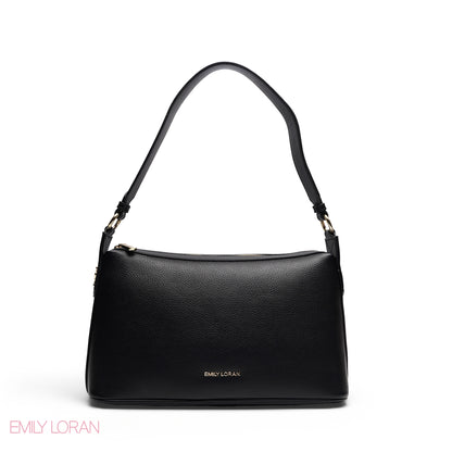 CHIC CURVED SHOULDER BAG WITH BRANDED STRAP BAG