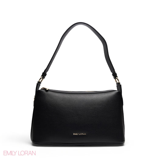 CHIC CURVED SHOULDER BAG WITH BRANDED STRAP BAG